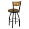 Holland Bar Stool Co 25" Swivel Counter Stool, Black Wrinkle, Med Back, Canter Saddle Seat 83025BWMedMplB012 - alternate 3